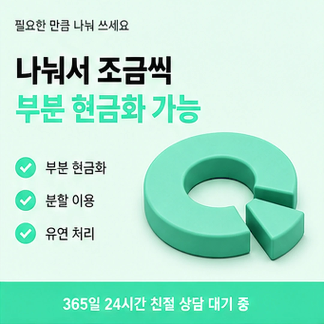 다음머니 카드현금화 할부 나눌 수 있는 범위 안내 배너
